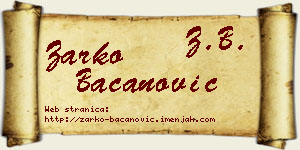 Žarko Bacanović vizit kartica